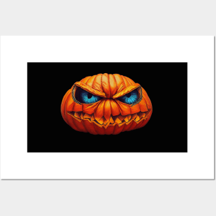 Angry Halloween Pumpkin Posters and Art